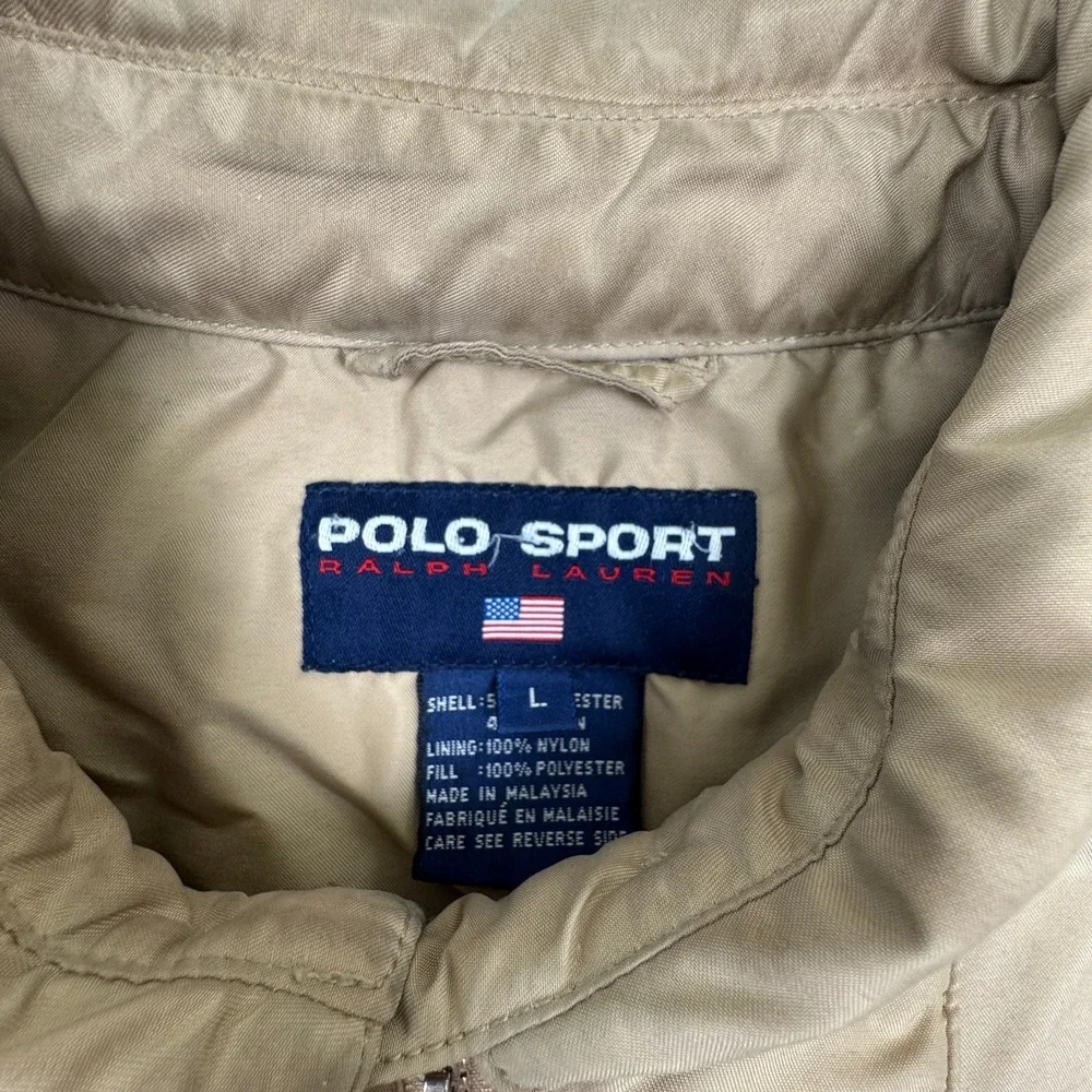 Vintage Polo Sport Ralph Lauren Jacket Mens Large Tan Heavyweight Workwear
